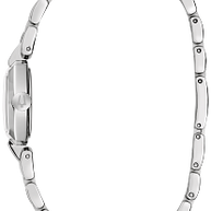 96L361 Bulova Rubaiyat Quartz Diamond Accent Silver Dial Stainless Steel Ladies Watch