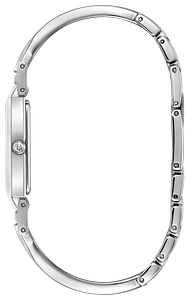 96P209 Bulova Rubaiyat Japanese Quartz Quartz Mother of Pearl Black Dial Stainless Steel Women's Watch