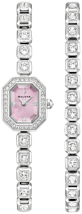 96X168 Bulova Classic Quartz Silver Dial Stainless Steel Ladies Watch and Bracelet Box Set