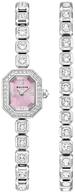 96X168 Bulova Classic Quartz Silver Dial Stainless Steel Ladies Watch and Bracelet Box Set