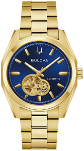 97A203 Bulova Classic Quartz Black Dial Rose Gold-Tone Men's Leather Watch