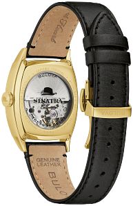 Bulova 97B197 Frank Sinatra "Young At Heart" Automatic Gold-Tone Leather Strap Men's Watch