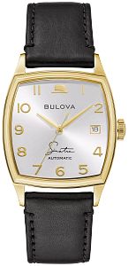 Bulova 97B197 Frank Sinatra "Young At Heart" Automatic Gold-Tone Leather Strap Men's Watch