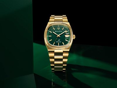 Bulova 97B237 Super Seville Precisionist Green Dial Gold-Tone Stainless Steel Men's Watch