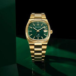 Bulova 97B237 Super Seville Precisionist Green Dial Gold-Tone Stainless Steel Men's Watch