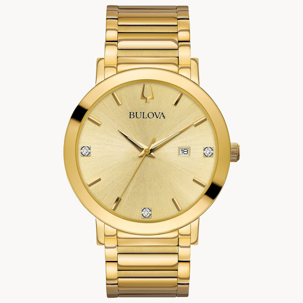 Bulova 97D115 Diamond Gold-Tone Stainless Steel Men's Watch