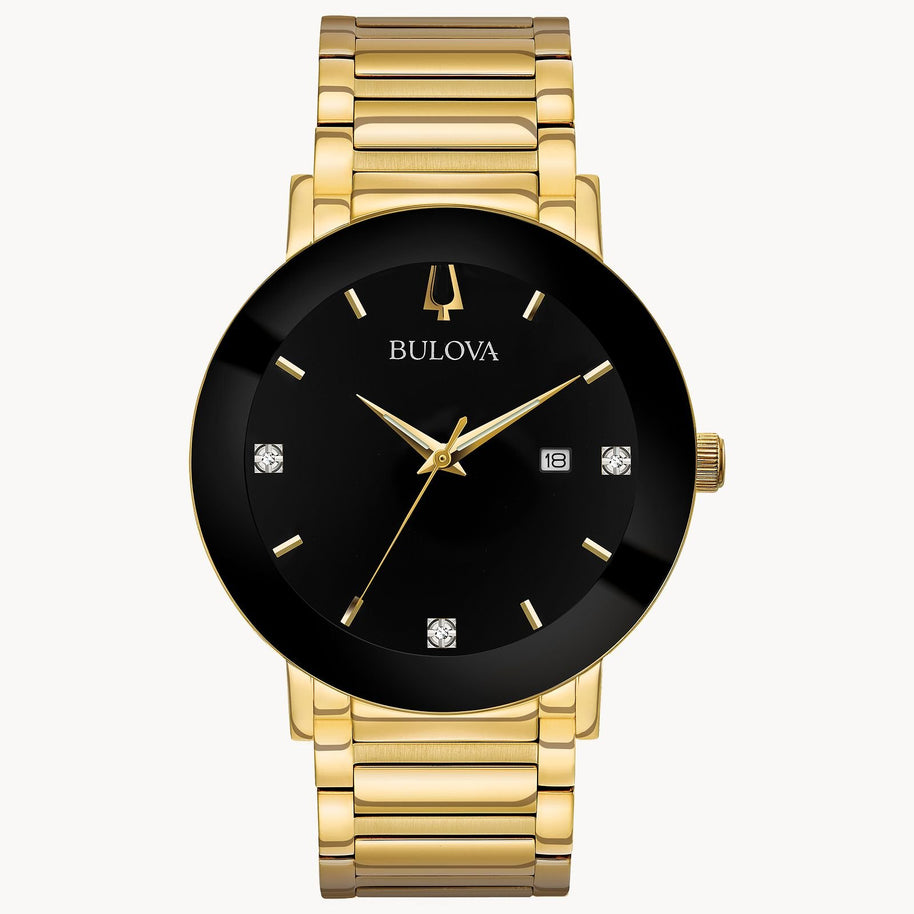 97D116 Bulova Men's 3-Hand Quartz Watch with Diamond Dial