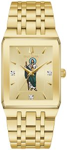 Bulova 97D120SJ Quadra Gold-Tone Diamond Champagne Dial Women's Watch