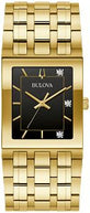Bulova 97D132 Marc Anthony Quadra Black Dial Gold-Tone Diamond Men's Watch