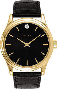 97F55 Bulova Classic Quartz Champagne Dial Gold-Tone Vintage Men's Watch