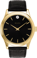 97F55 Bulova Classic Quartz Champagne Dial Gold-Tone Vintage Men's Watch