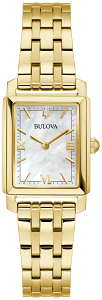 97L177 Bulova Classic Japanese Quartz White Dial Gold-Tone Stainless Steel Women's Watch