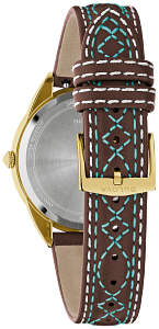 97L203 Bulova Classic Quartz Silver-White Dial Rose Gold-Tone Ladies Leather Watch