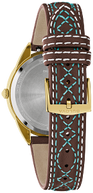 97L203 Bulova Classic Quartz Silver-White Dial Rose Gold-Tone Ladies Leather Watch
