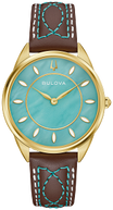 97L203 Bulova Classic Quartz Silver-White Dial Rose Gold-Tone Ladies Leather Watch