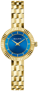 97L205 Bulova Classic Quartz Champagne Dial Gold-Tone Ladies Leather Watch