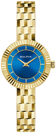 97L205 Bulova Classic Quartz Champagne Dial Gold-Tone Ladies Leather Watch