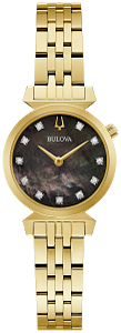 97P173 Bulova Classic Japanese Accent Black Dial with Diamonds Stainless Steel Women's Watch