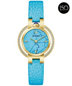 Bulova 97R104 Rubaiyat Women's Diamond & Blue Topaz Watch