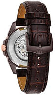 Bulova 98A165 Sutton Automatic Skeleton Brown Dial Rose Gold-Tone Men's Watch