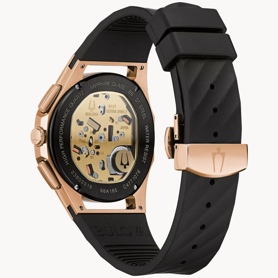 98A185 Bulova Curv Chronograph Black Dial Men's Watch