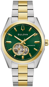 98A338 Bulova Futuro Modern Quartz Chronograph Black Dial Rose Gold-Tone Men's Watch