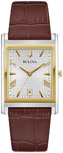 Bulova 98B430 Sutton Silver Dial Brown Leather Strap Men's Watch