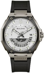 Bulova 98B457 Series X Precisionist White Dial Gray Stainless Steel & Black Rubber Men's Watch
