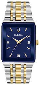Bulova 98D154 Modern Blue Dial Diamond Stainless Steel Men's Watch
