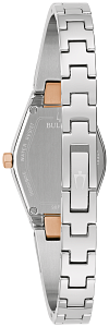 98P216 Bulova Classic Japanese Quartz Diamond Accent Black Dial Stainless Steel Women's Watch