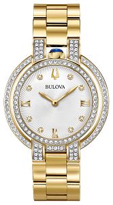 Bulova 98R249 Rubaiyat Diamond Gold-Tone Silver-White Dial Women's Watch