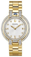 Bulova 98R249 Rubaiyat Diamond Gold-Tone Silver-White Dial Women's Watch