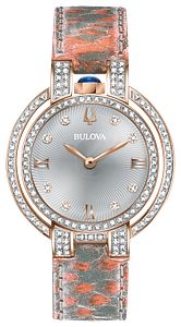 Bulova 98R256 Rubaiyat Luxury Diamond Gray Dial Rose Gold-Tone Women's Watch