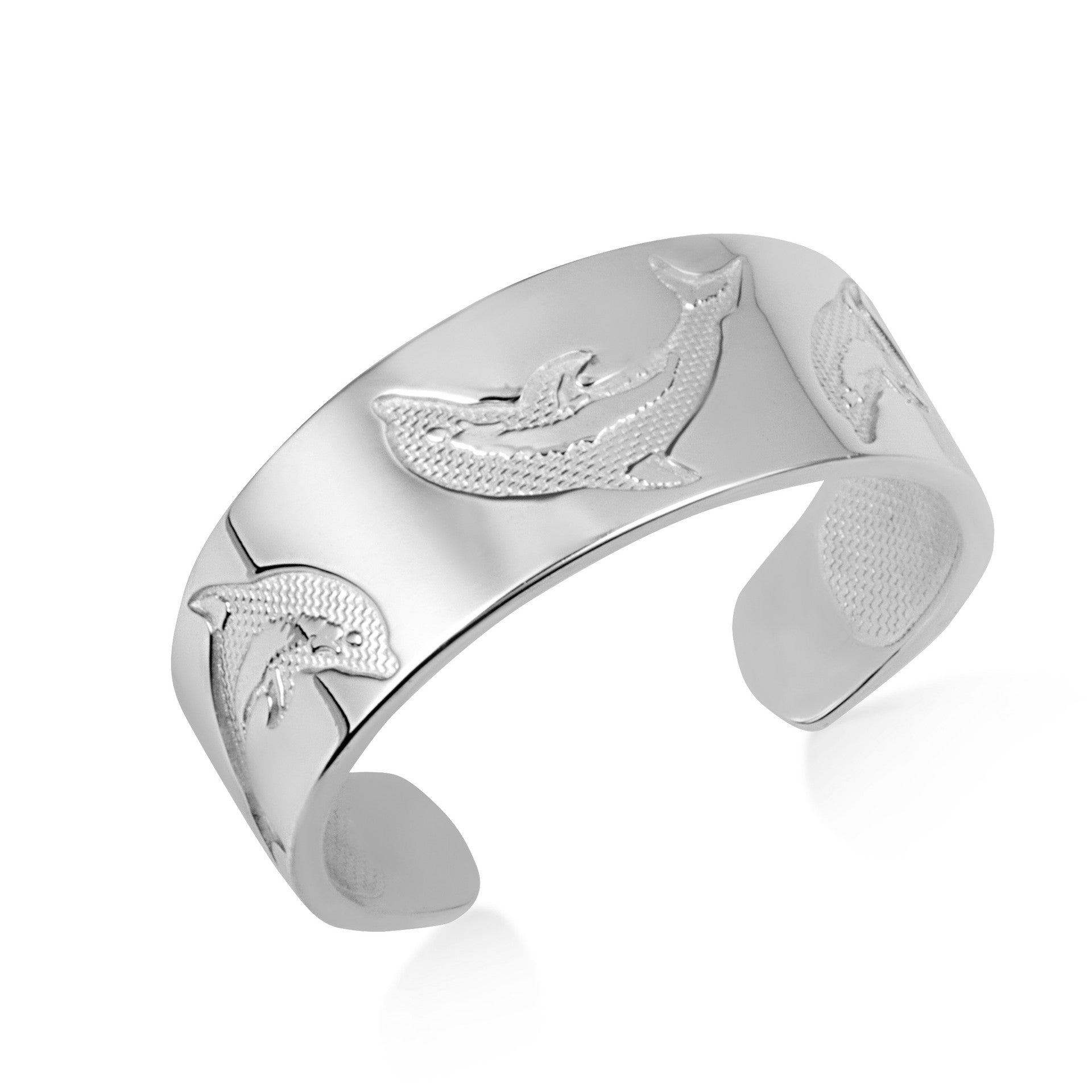 Gold Woman's Chic Dolphin-Inspired Toe Ring (Available in Yellow/White Gold)