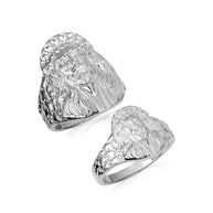 .925 Sterling Silver Cubic Zirconia Jesus Christ Crown of Thorns Nugget Ring (Available in Small/Large)