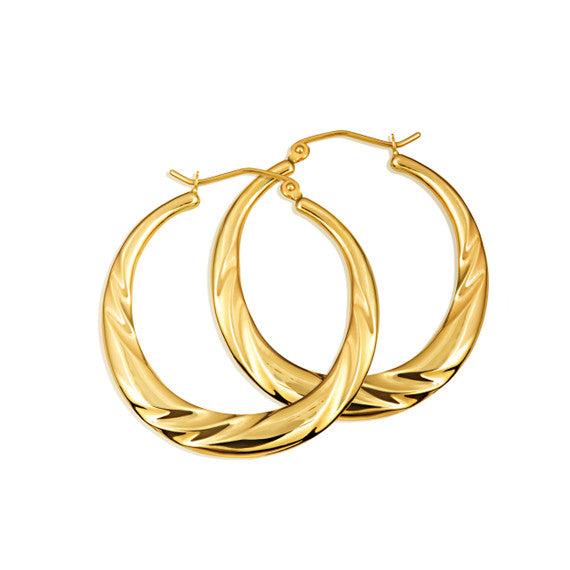 Yellow Gold Classic Twist Hoop Earrings