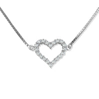 .925 Sterling Silver Adjustable Studded Heart Beaded Lariat Bracelet