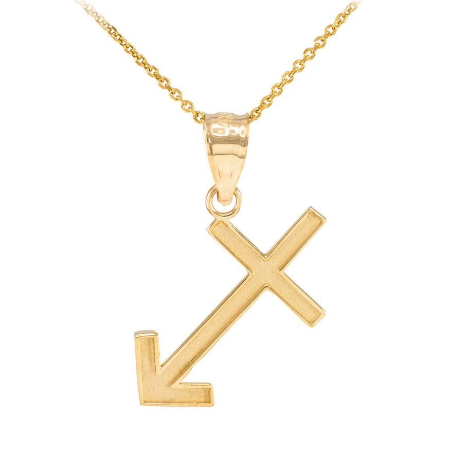 Gold Zodiac Sign Pendant Necklace (Available in Yellow/Rose/White Gold)