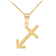 Gold Zodiac Sign Pendant Necklace (Available in Yellow/Rose/White Gold)