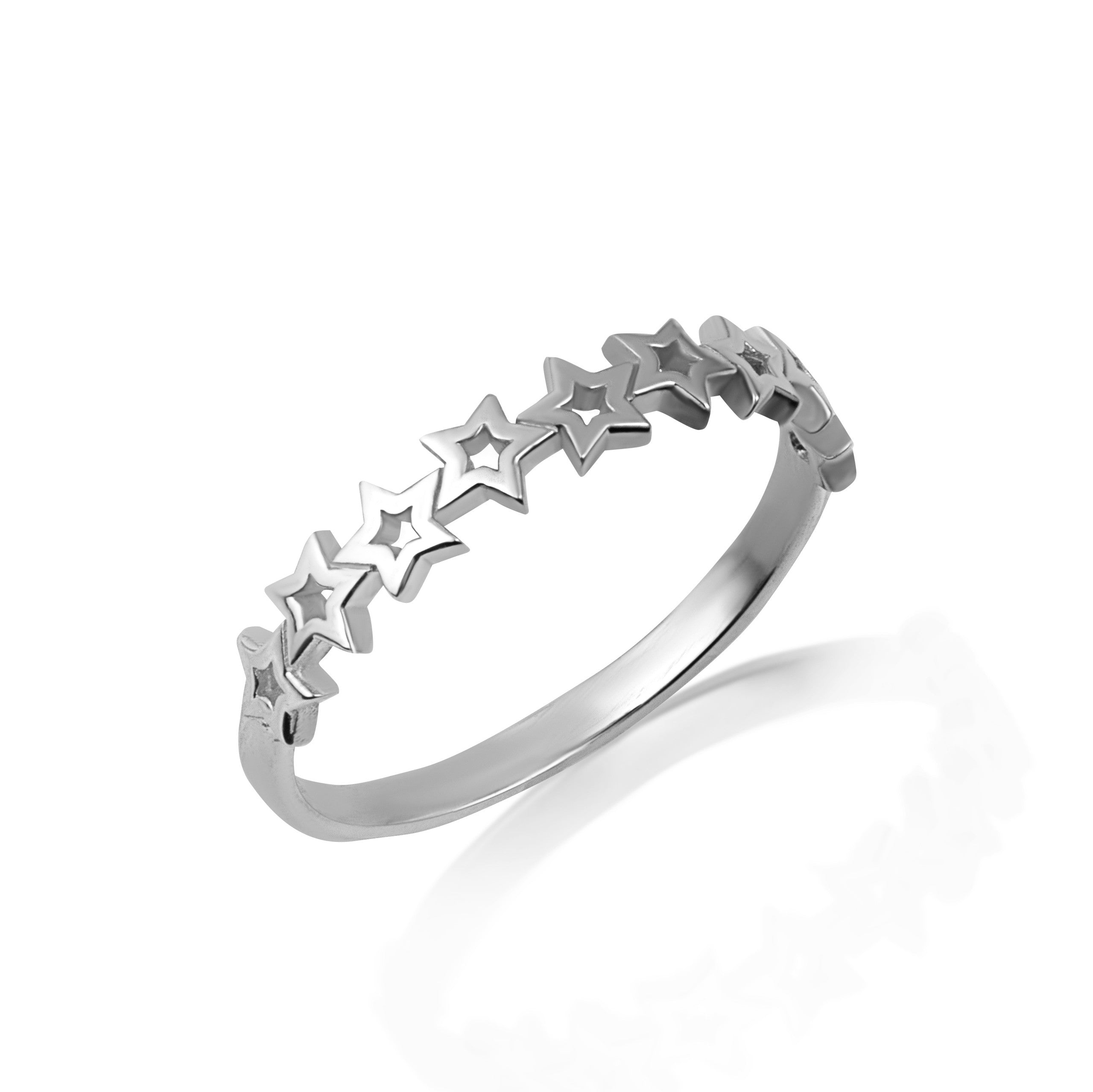 Gold Celestial Star Band Ring (Available in Yellow/Rose/White Gold)