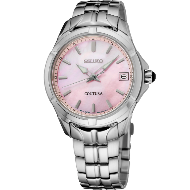 Seiko SUR585 Coutura Pink MOP Dial Stainless Steel Women's Watch