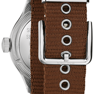 96A282 Bulova A-11 Hack Blue Dial Brown Automatic Men's Watch