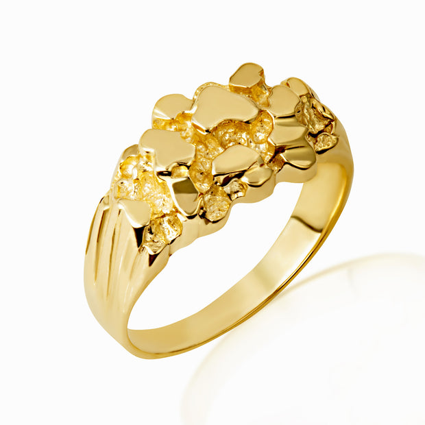 Solid Gold Men's Nugget Ring