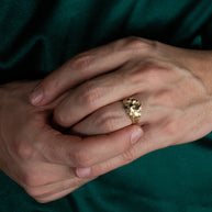 Yellow Gold Men's Stoic Strength Solid Nugget Ring