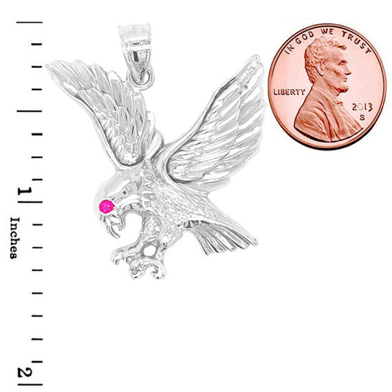 Eagle Charm Pendant Necklace in Sterling Silver