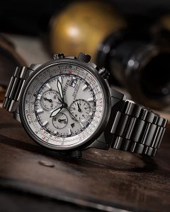 Citizen Promaster Navihawk A-T AT8304-57A Eco-Drive Atomic Timekeeping Silver Dial Pilot Chronograph Men's Watch