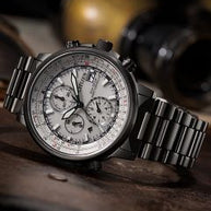 Citizen Promaster Navihawk A-T AT8304-57A Eco-Drive Atomic Timekeeping Silver Dial Pilot Chronograph Men's Watch