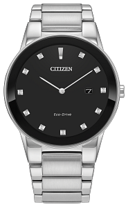 AU2000-58G Citizen Eco-Drive Quartz Dress Watch Grey Dial Stainless Steel Men's Watch