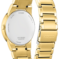 AU2002-52E Citizen Eco-Drive Quartz Gold-Tone Watch Black Dial Gold-Tone Stainless Steel Men's Watch