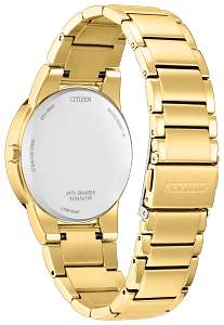 AU2002-52G Citizen Eco-Drive Quartz Gold-Tone Watch Gold / Grey Dial Gold-Tone Stainless Steel Men's Watch
